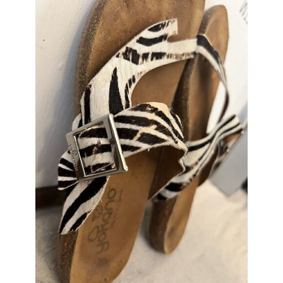 Yokono Calf Hair Animal Print Ibiza Zebra Sandals 7.5 - Picture 3 of 7
